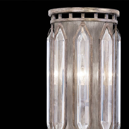 Floating Bevel Crystal Antique Gold Wall Sconce