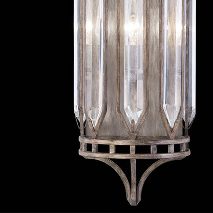 Floating Bevel Crystal Antique Gold Wall Sconce