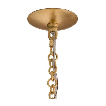 Floating Disc Gold Leaf Tiered Chandelier