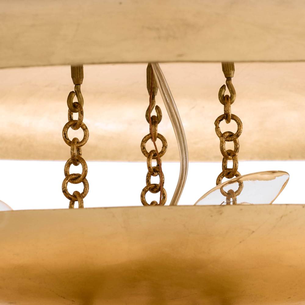 Floating Disc Gold Leaf Tiered Chandelier