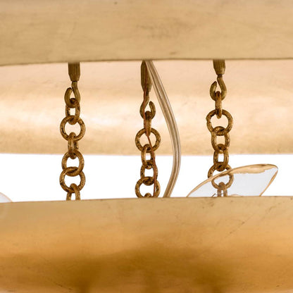 Floating Disc Gold Leaf Tiered Chandelier
