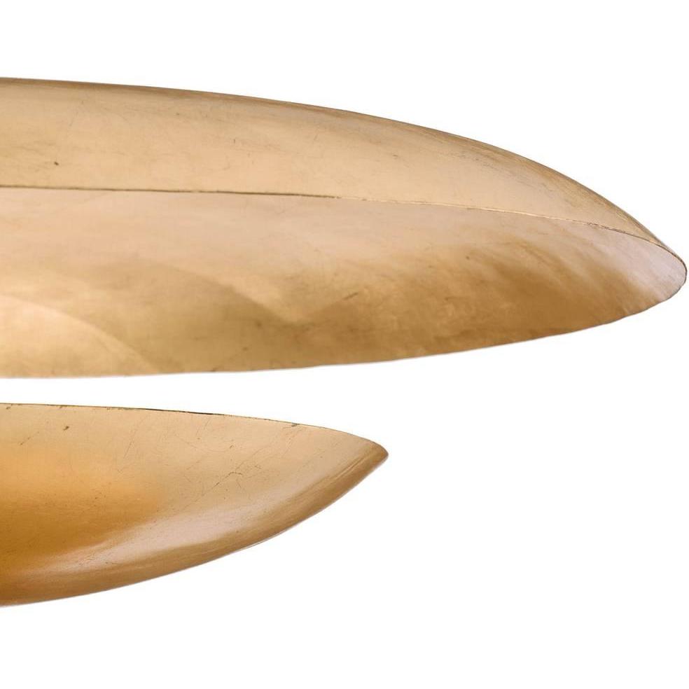 Floating Disc Gold Leaf Tiered Chandelier