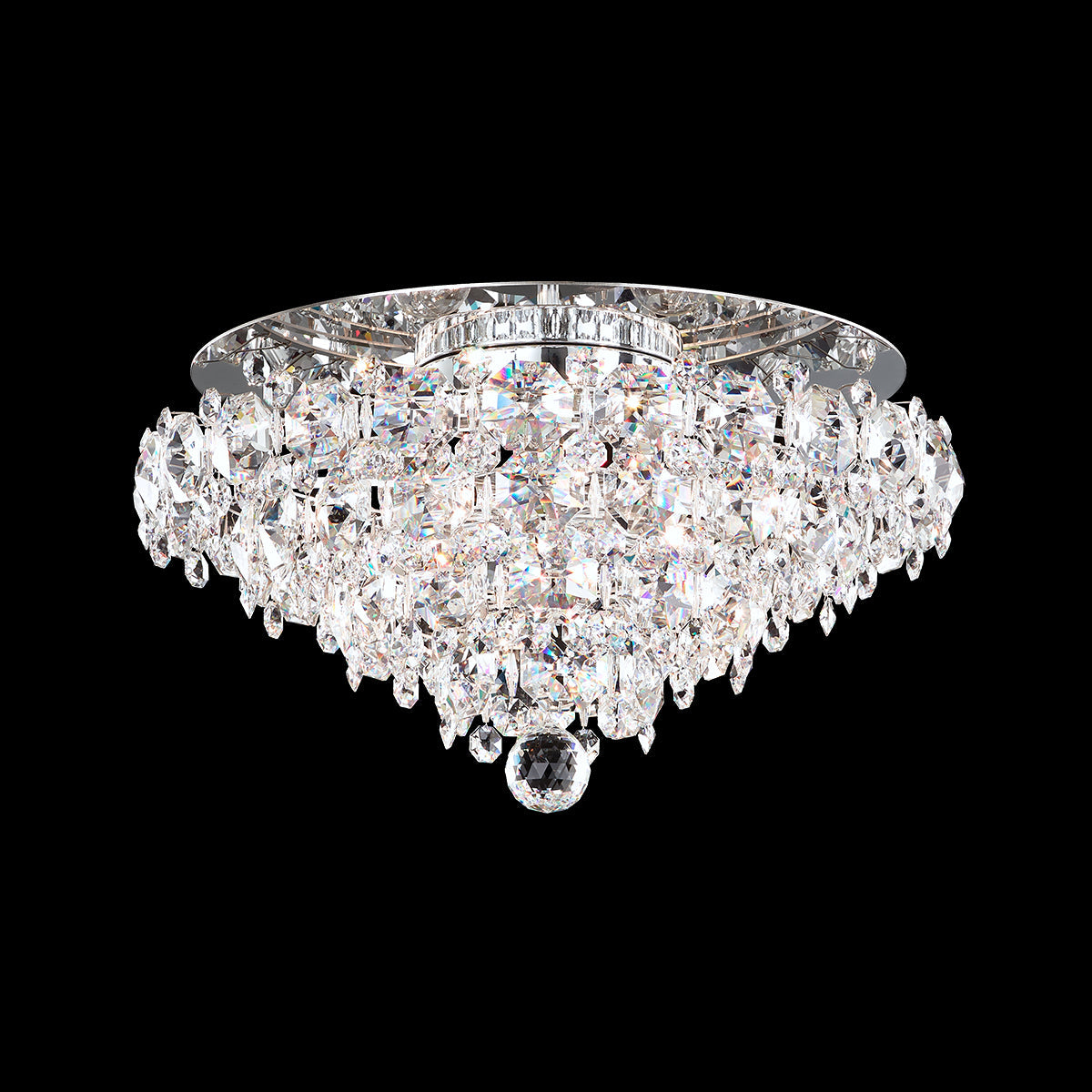 Floating Gem Clear Optic Crystal Flush Mount