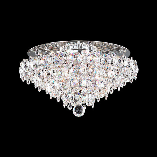Floating Gem Clear Optic Crystal Flush Mount
