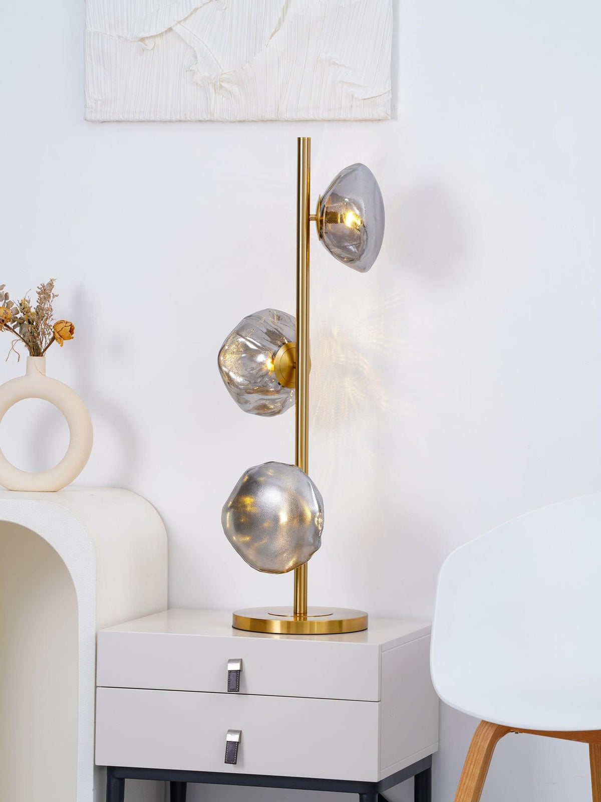 Flowing Shade Gold Black Table Lamp