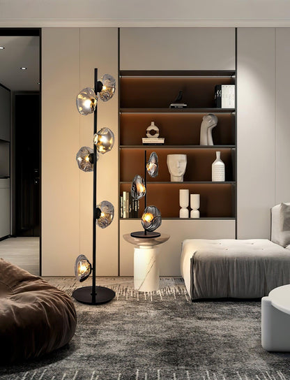 Flowing Shade Gold Black Table Lamp