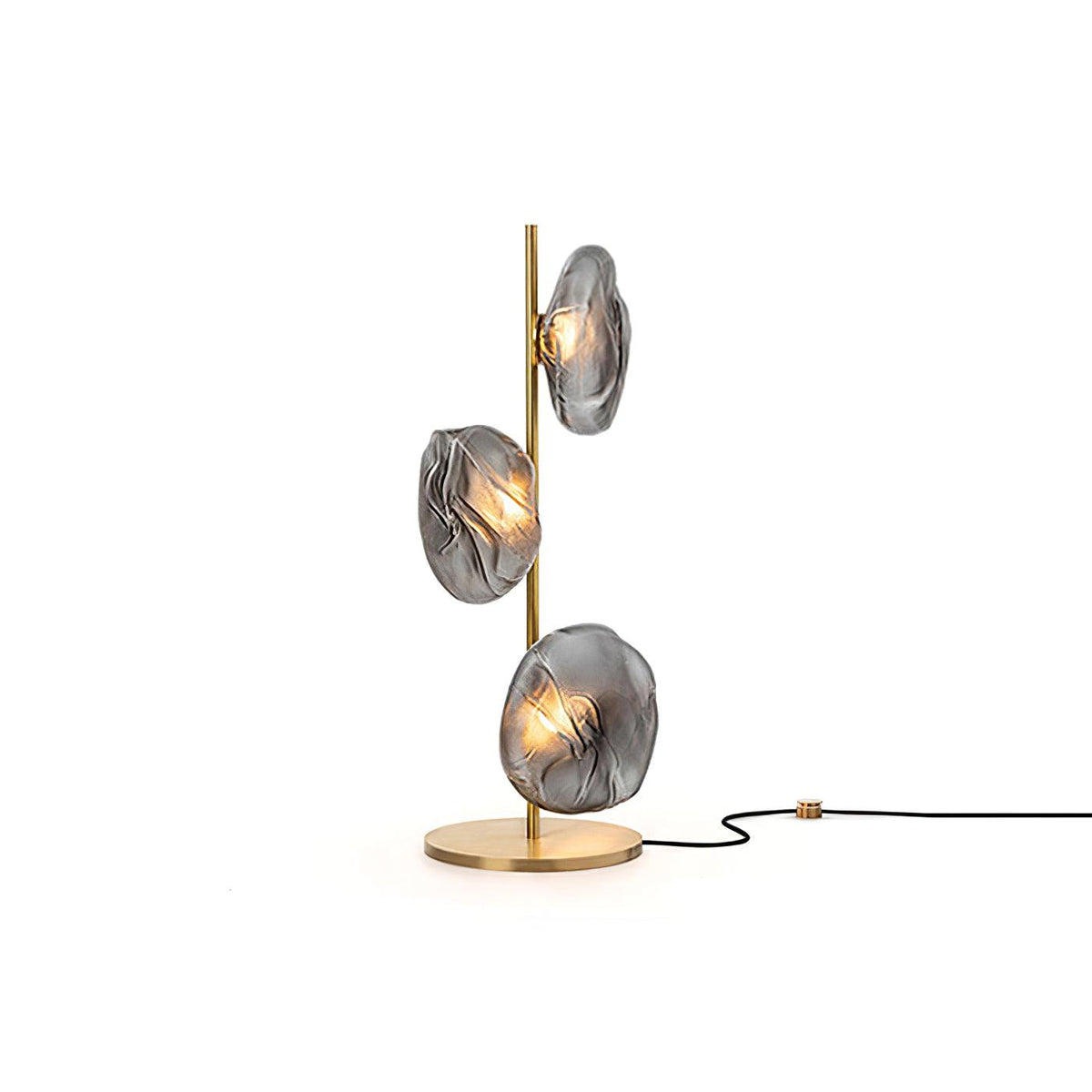 Flowing Shade Gold Black Table Lamp