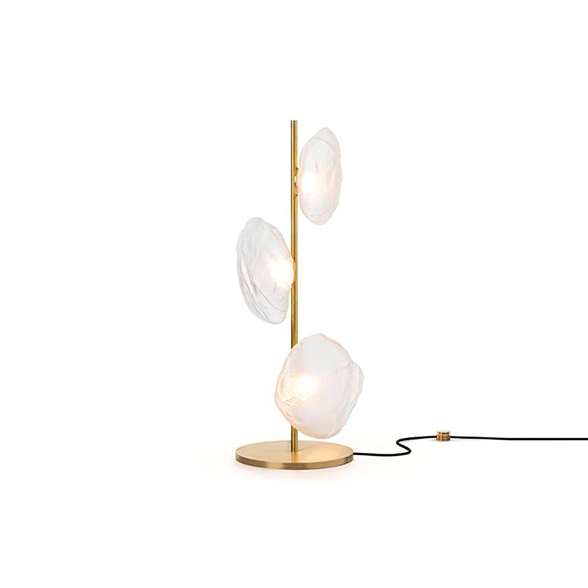 Flowing Shade Gold Black Table Lamp