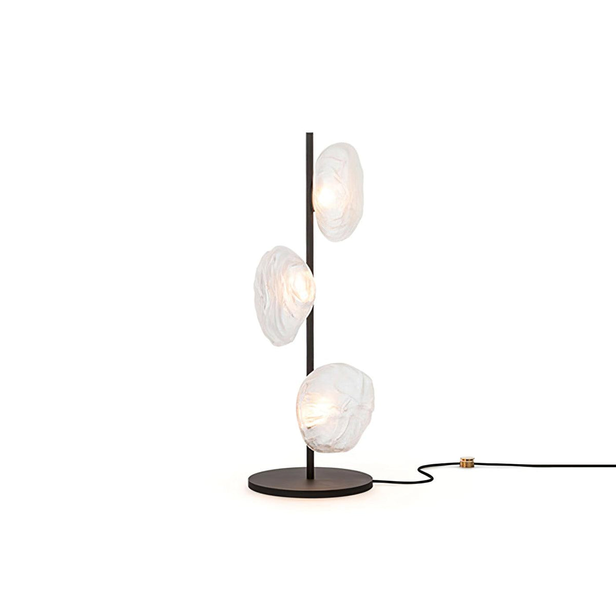 Flowing Shade Gold Black Table Lamp