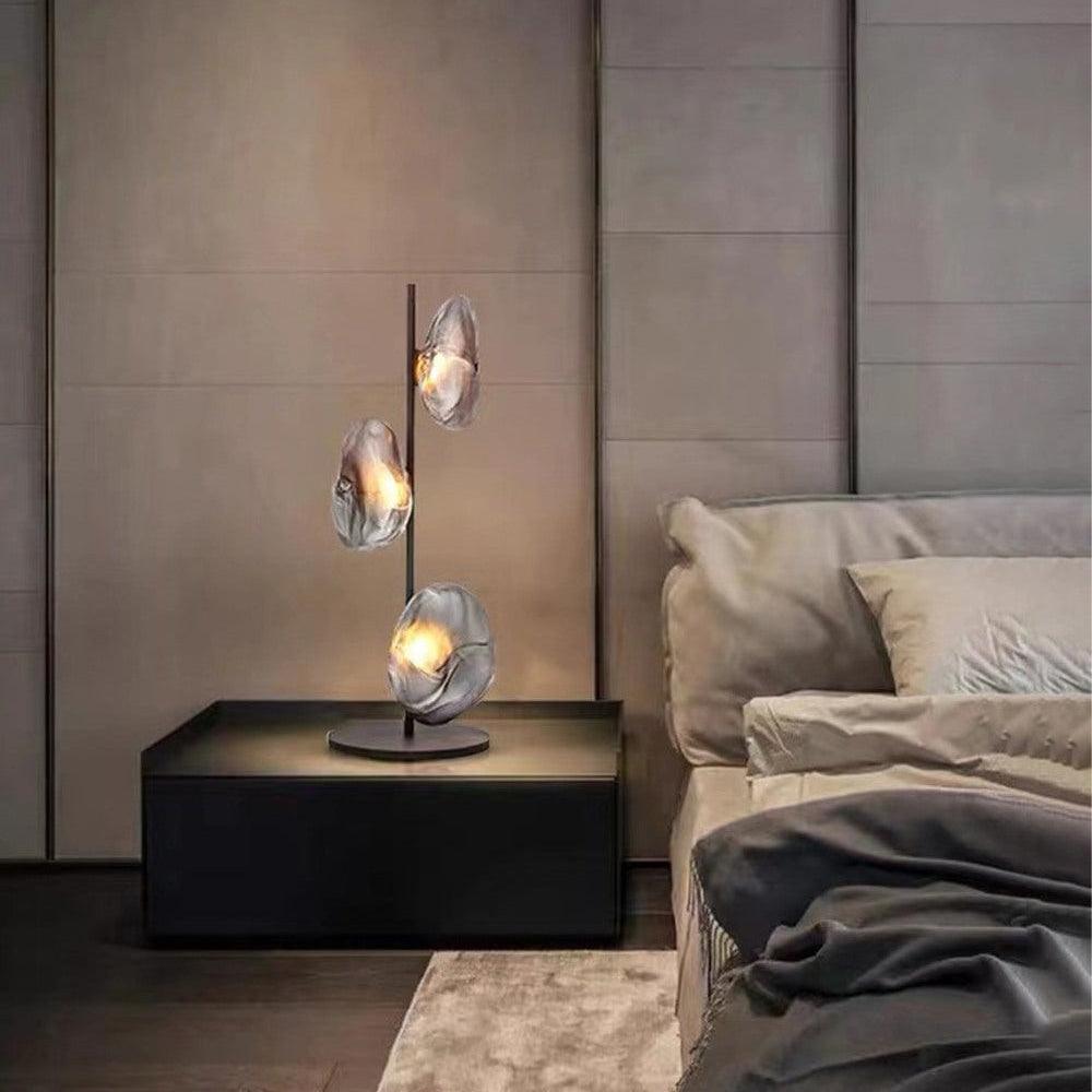 Flowing Shade Gold Black Table Lamp