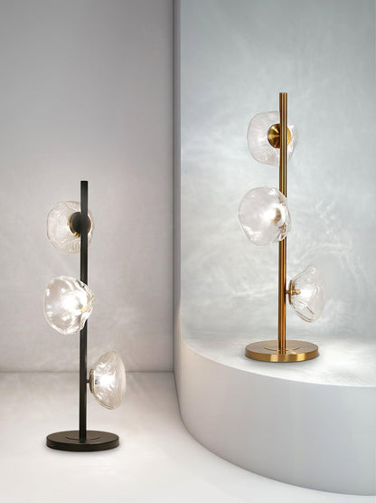 Flowing Shade Gold Black Table Lamp
