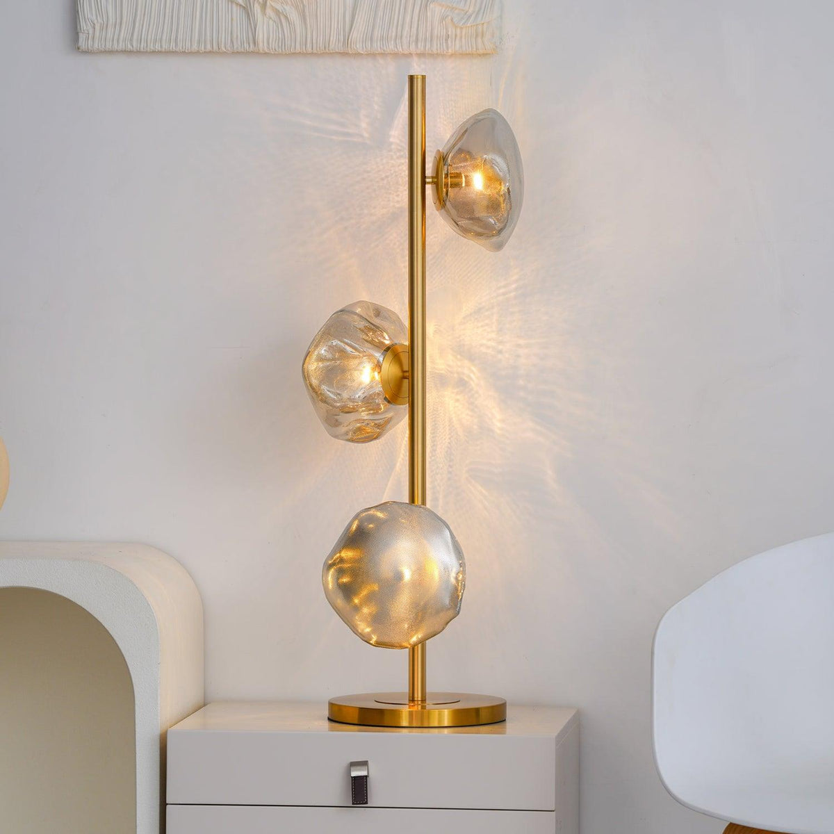 Flowing Shade Gold Black Table Lamp