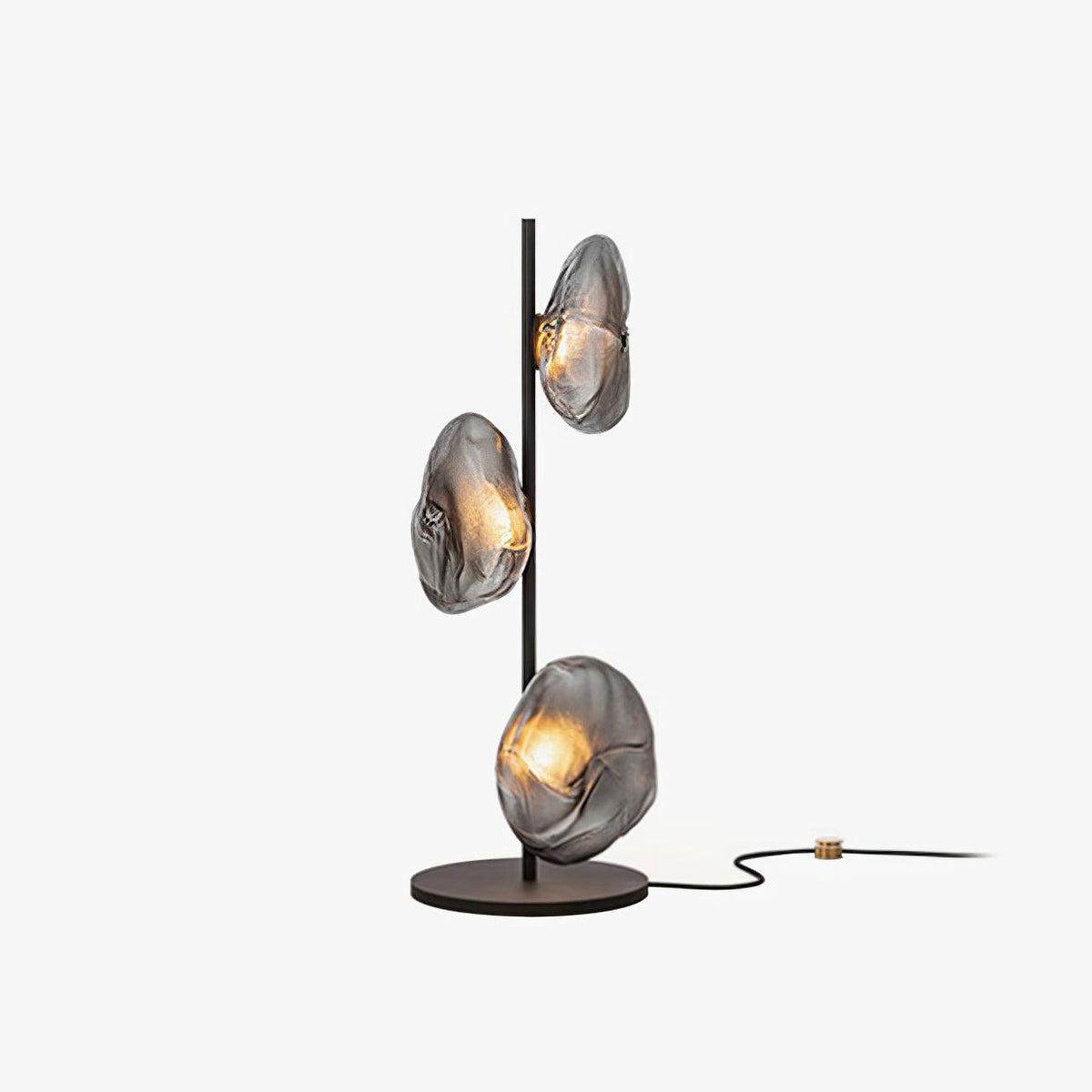 Flowing Shade Gold Black Table Lamp