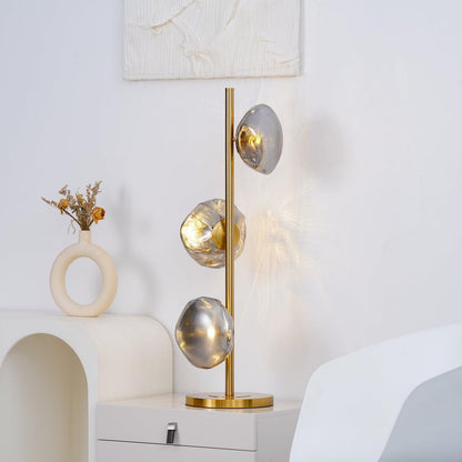 Flowing Shade Gold Black Table Lamp