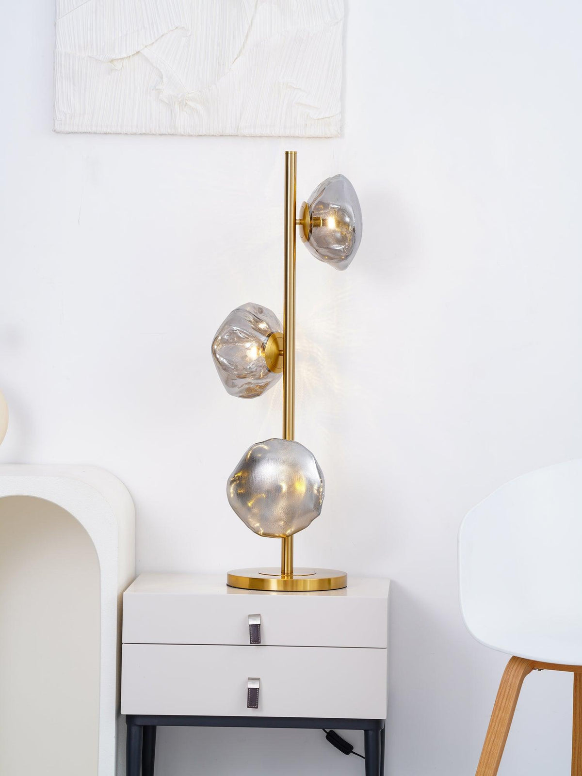 Flowing Shade Gold Black Table Lamp