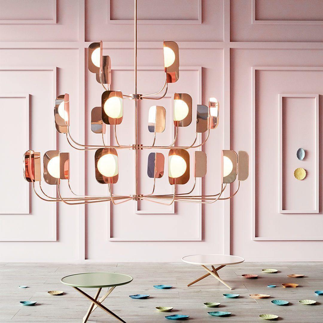 Foliaire Copper Rose Gold Chandelier