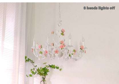 French Floral Wrought Iron Princess Chandelier