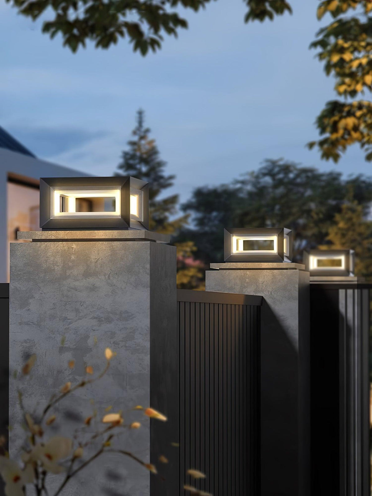 Frosted Plinth Black White Outdoor Post Light