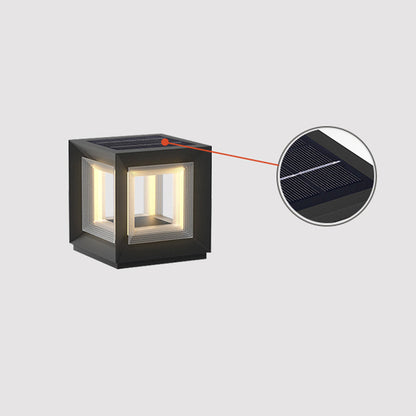 Frosted Plinth Black White Outdoor Post Light