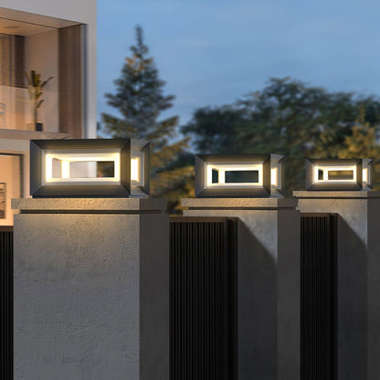 Frosted Plinth Black White Outdoor Post Light