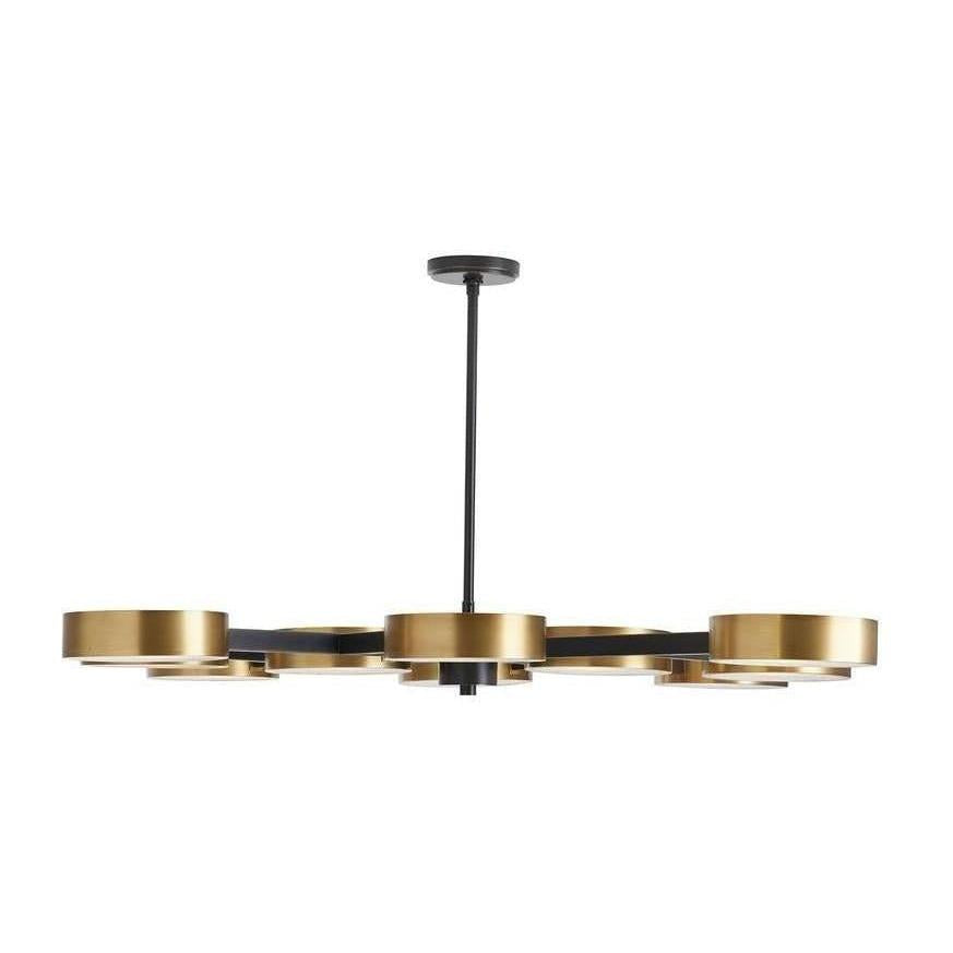 Frosted Starburst Antique Brass Bronze Chandelier