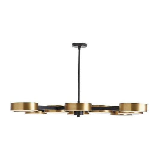 Frosted Starburst Antique Brass Bronze Chandelier