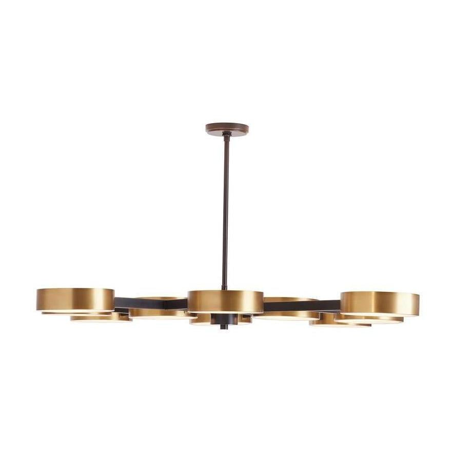Frosted Starburst Antique Brass Bronze Chandelier