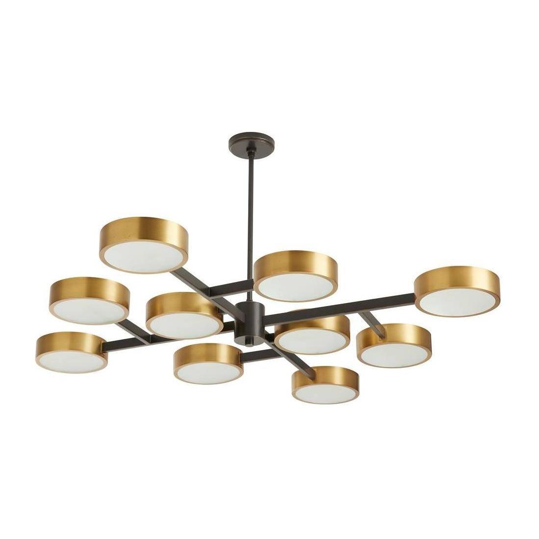 Frosted Starburst Antique Brass Bronze Chandelier