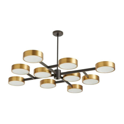 Frosted Starburst Antique Brass Bronze Chandelier