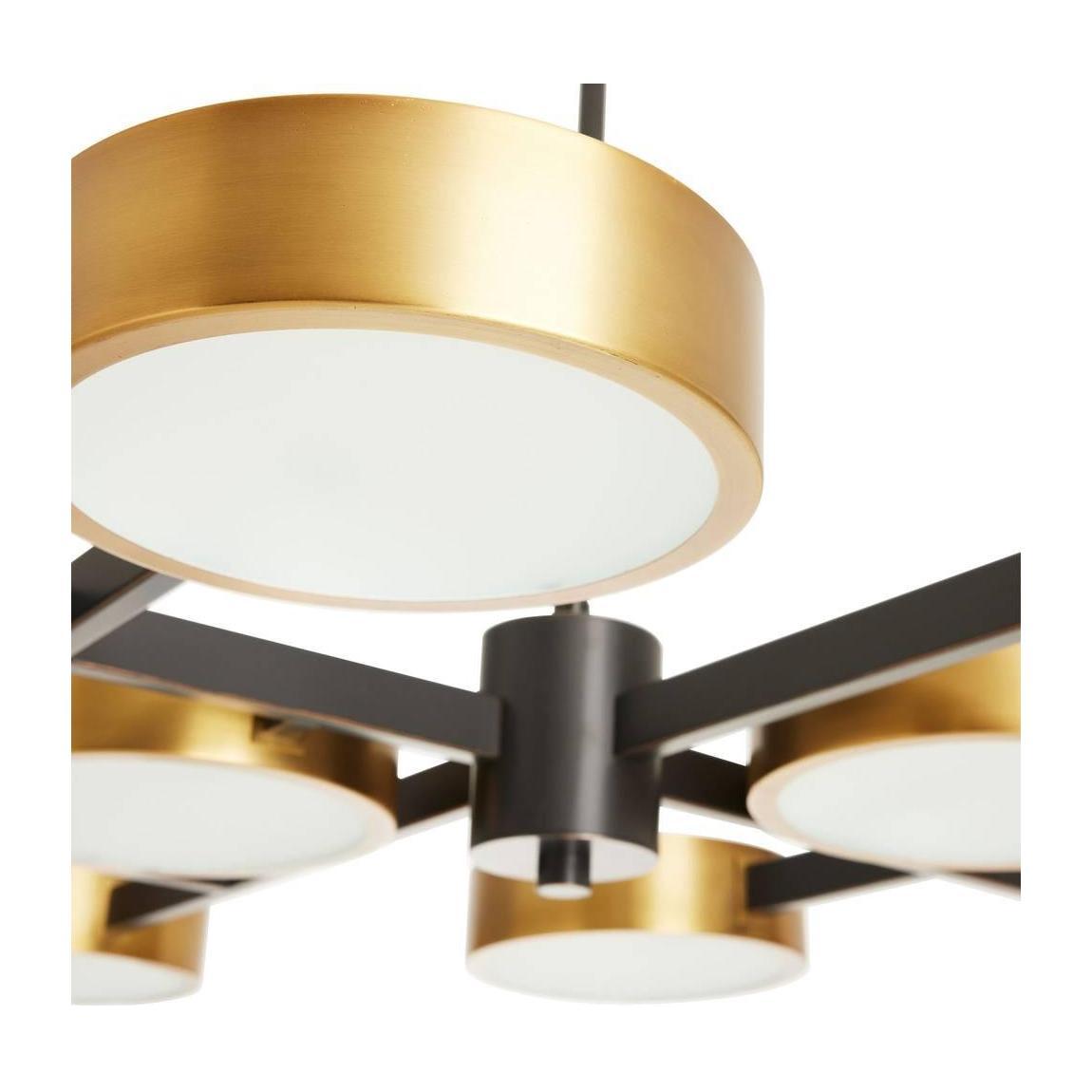Frosted Starburst Antique Brass Bronze Chandelier