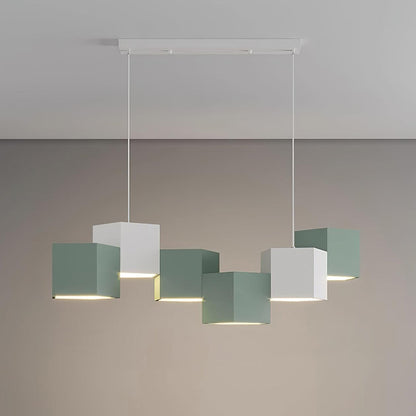 Geometric Block White Multi-Color LED Pendant