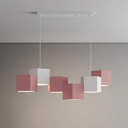 Geometric Block White Multi-Color LED Pendant