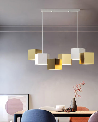 Geometric Block White Multi-Color LED Pendant