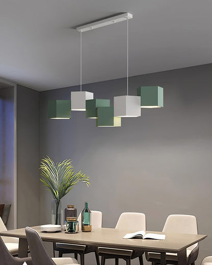 Geometric Block White Multi-Color LED Pendant
