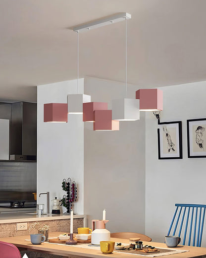 Geometric Block White Multi-Color LED Pendant