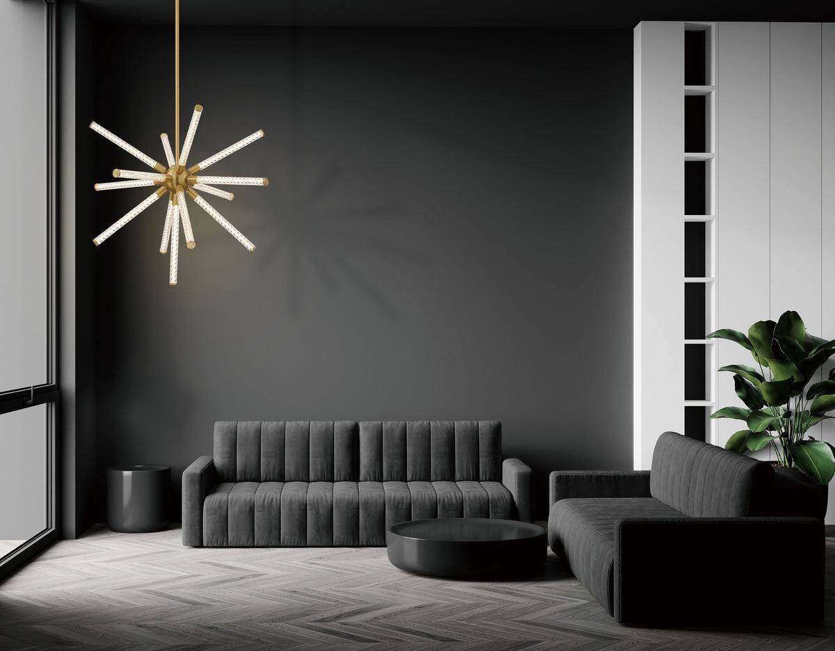 Gilded Arc Acrylic LED Chandelier