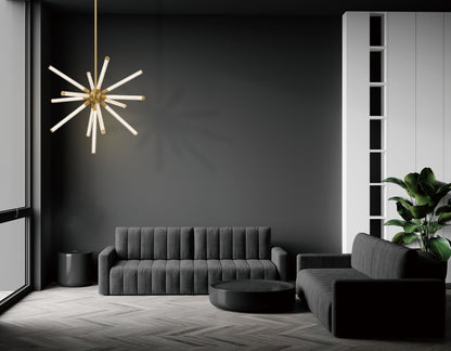 Gilded Arc Acrylic LED Chandelier