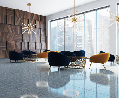 Gilded Arc Acrylic LED Chandelier