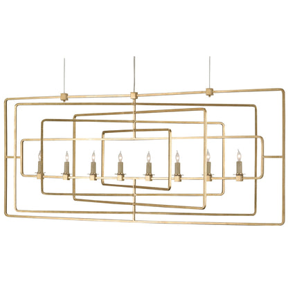 Gilded Frame Linear Chandelier