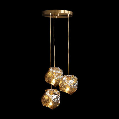 Glacier Drop Brass Multi-Light Pendant