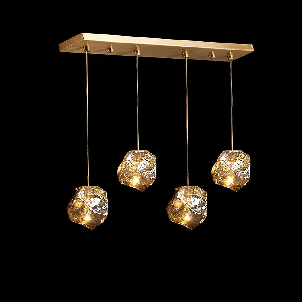 Glacier Drop Brass Multi-Light Pendant