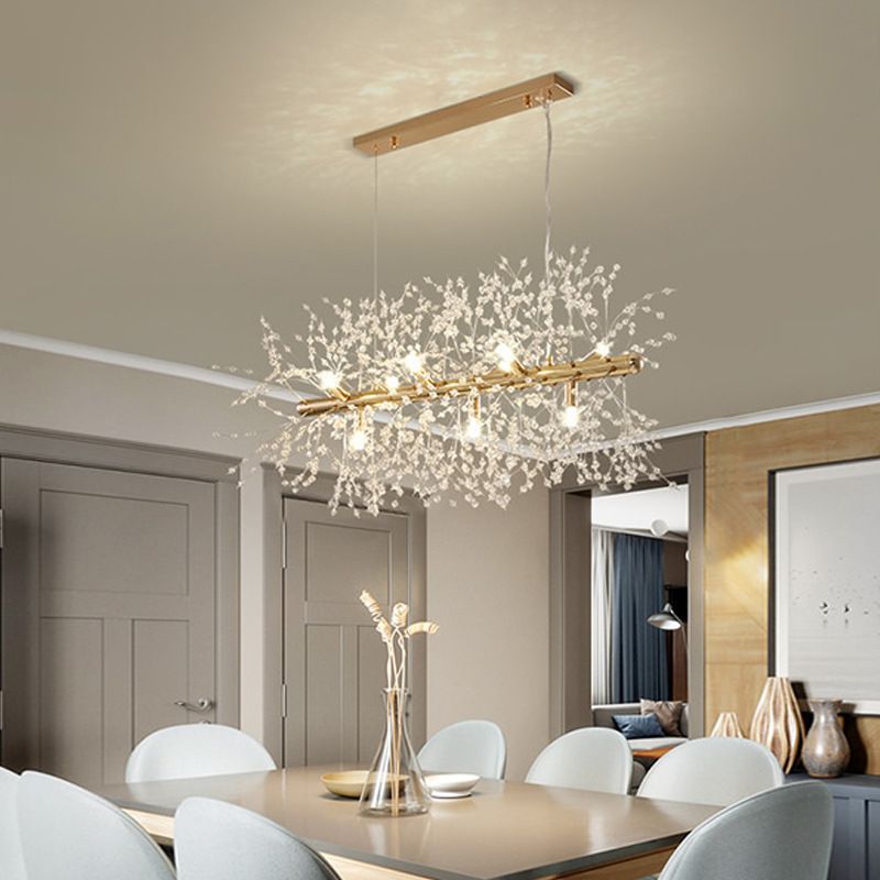 Gold Firefly Crystal Linear Chandelier