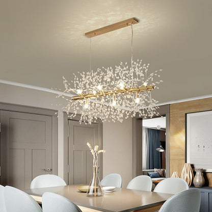 Gold Firefly Crystal Linear Chandelier