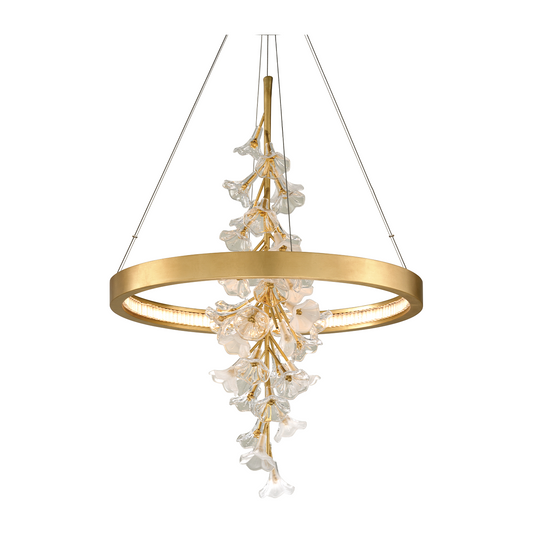 Gold Leaf Single-Light Chandelier