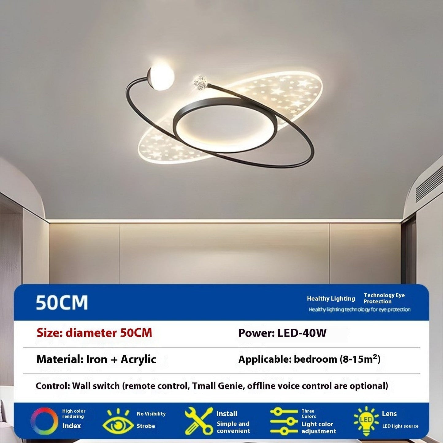 Golden Floral Starry Sky Ceiling Lamp