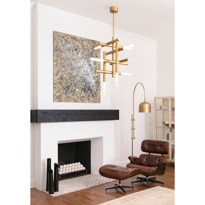 Grid Arm Frosted Acrylic LED Chandelier