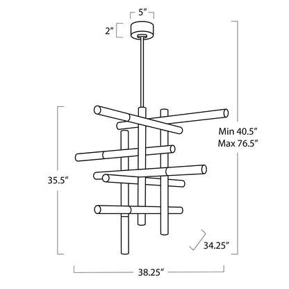 Grid Arm Frosted Acrylic LED Chandelier