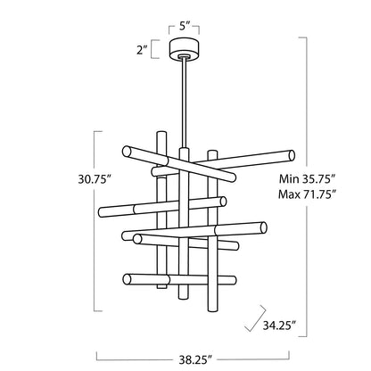 Grid Arm Frosted Acrylic LED Chandelier