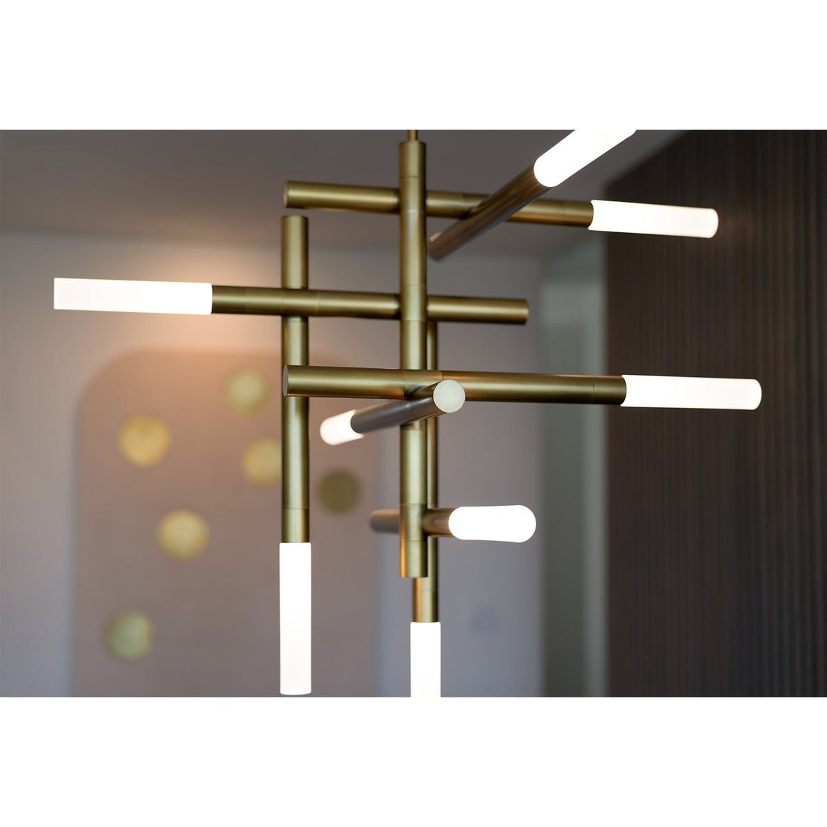 Grid Arm Frosted Acrylic LED Chandelier