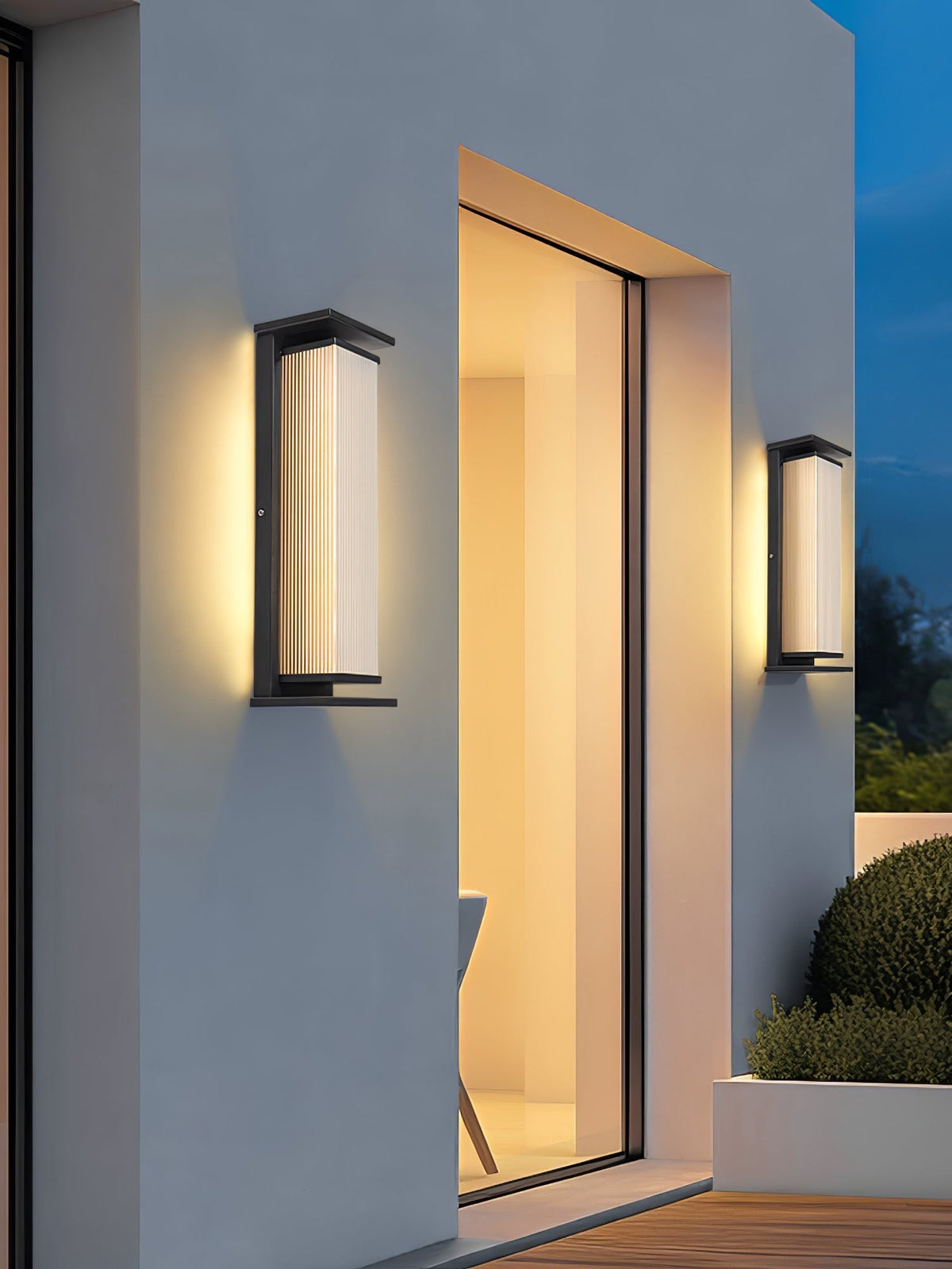 Gridlock Black LED Outdoor Wall Light